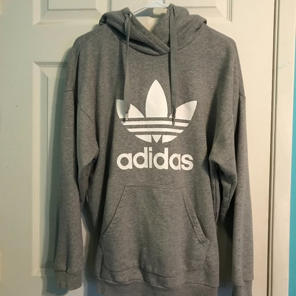 Adidas Tops - Gray Adidas Trefoil Hoodie